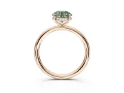 Round Hidden Halo Ring Setting for a Fancy Green Lab-Grown Diamond | Rose Gold