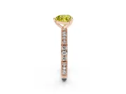 Heart-Shaped Vintage Pavé Engagement Ring Setting for a Fancy Yellow Lab-Grown Diamond | Rose Gold