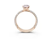 Pear-Shaped Domed Pavé Engagement Ring Setting for a Fancy Pink Lab-Grown Diamond | Rose Gold