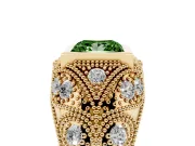 Princess Cut Vintage Bezel Engagement Ring Setting for a Fancy Green Lab-Grown Diamond | Yellow Gold