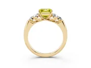 Asscher Cut Side Stone Engagement Ring Setting for a Fancy Yellow Lab-Grown Diamond | Yellow Gold