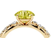 Round Graduated Solitaire Engagement Ring Setting for a Fancy Yellow Lab-Grown Diamond | Yellow Gold