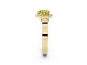 Heart-Shaped Halo Engagement Ring Setting for a Fancy Yellow Lab-Grown Diamond | Pointed Pave Shoulders | Yellow Gold