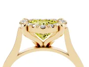 Heart-Shaped Claw Corner Halo Engagement Ring Setting for a Fancy Yellow Lab-Grown Diamond | Plain Band | Yellow Gold