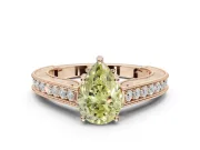 Pear-Shaped Vintage Engagement Ring Setting for a Fancy Yellow Lab-Grown Diamond | Rose Gold - Design NV-24644