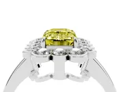 Emerald Cut Halo Engagement Ring Setting for a Fancy Yellow Lab-Grown Diamond | White Gold - Design NV-24719