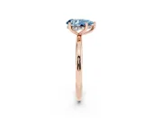 Pear-Shaped Micro-Prong Hidden Halo Engagement Ring Setting for a Fancy Blue Lab-Grown Diamond | Plain Band | Rose Gold