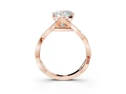 Heart-Shaped Twisted Infinity Engagement Ring Setting | Accented Strands | Rose Gold