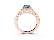 Princess Cut Floral Pavé Engagement Ring Setting for a Fancy Blue Lab-Grown Diamond | Rose Gold