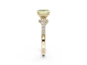 Asscher Cut Pavé Engagement Ring Setting for a Fancy Yellow Lab-Grown Diamond | Crossover Gallery | Yellow Gold