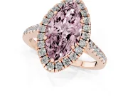 Marquise Halo Engagement Ring Setting for a Fancy Pink Lab-Grown Diamond | Pave Shoulders | Rose Gold