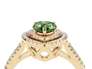 Pear-Shaped Halo Engagement Ring Setting for a Fancy Green Lab-Grown Diamond | Yellow Gold - Design NV-24799