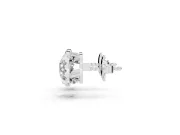 Round Lab-Grown Diamond Pavé Halo Stud Earrings | Accented Head | Platinum