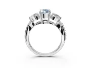 Marquise Three Stone Engagement Ring Setting for a Fancy Blue Lab-Grown Diamond | Tapered Pave Band | White Gold