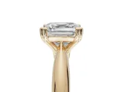 Princess Cut Tapered Solitaire Engagement Ring Setting | Double Claw Prongs | Yellow Gold