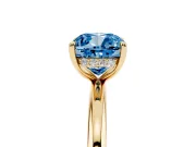 Cushion Cut Hidden Halo Ring Setting for a Fancy Blue Lab-Grown Diamond | Yellow Gold