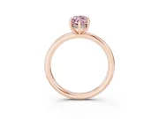 Fancy Pink Marquise Cut Diamond Solitaire Ring Set in Rose gold with Thin Band and Prong Setting