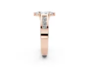 Marquise Channel-Set Engagement Ring Setting | Princess Side Stones | Rose Gold