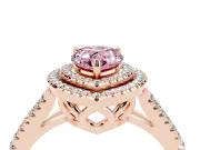 Pear-Shaped Halo Engagement Ring Setting for a Fancy Pink Lab-Grown Diamond | Rose Gold - Design NV-24799