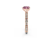 Heart-Shaped Vintage Pavé Engagement Ring Setting for a Fancy Pink Lab-Grown Diamond | Rose Gold