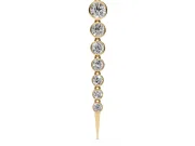 Round Lab-Grown Diamond Graduated Bezel Drop Necklace | Tapered Spike Tip | Yellow Gold