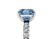 Princess Cut Engagement Ring Setting for a Fancy Blue Lab-Grown Diamond | Sterling Silver - Design NV-24510