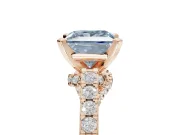 Princess Cut Pavé Solitaire Engagement Ring Setting for a Fancy Blue Lab-Grown Diamond | Crossover Gallery | Rose Gold