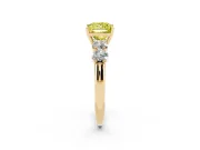 Princess Cut Five Stone Engagement Ring Setting for a Fancy Yellow Lab-Grown Diamond | Plain Band | Yellow Gold