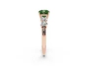 Cushion Cut Five Stone Engagement Ring Setting for a Fancy Green Lab-Grown Diamond | Prong Set Side Stones | Rose Gold