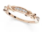 Round Lab-Grown Diamond Graduated Twisted Pavé Wedding Band | Marquise Motifs | Rose Gold