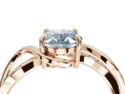 Oval Bypass Solitaire Engagement Ring Setting for a Fancy Blue Lab-Grown Diamond | Pavé and Plain Strands | Rose Gold