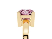 Princess Cut Solitaire Engagement Ring Setting for a Fancy Pink Lab-Grown Diamond | Flat Tab Prongs | Yellow Gold