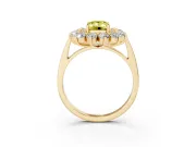 Emerald Cut Floral Double Halo Engagement Ring Setting for a Fancy Yellow Lab-Grown Diamond | Plain Band | Yellow Gold