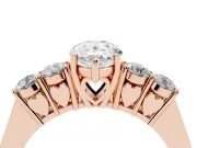 Pear-Shaped Close Set Five Stone Engagement Ring Setting | Rose Gold