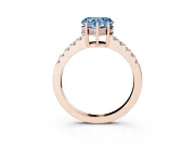 Heart-Shaped Engagement Ring Setting for a Fancy Blue Lab-Grown Diamond | Rose Gold - Design NV-24649