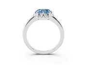 Heart-Shaped Petal Halo Engagement Ring Setting for a Fancy Blue Lab-Grown Diamond | Sterling Silver