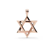Interlaced Star of David Pendant Necklace | Bevelled Edges | Rose Gold