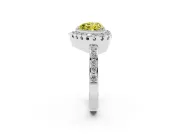 Heart-Shaped Halo Engagement Ring Setting for a Fancy Yellow Lab-Grown Diamond | Sterling Silver - Design NV-24788