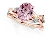 Oval Twisted Vine Engagement Ring Setting for a Fancy Pink Lab-Grown Diamond | Rose Gold