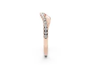 Round Lab-Grown Diamond Curved Pavé Wedding Band | U-Prong Setting | Rose Gold