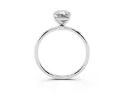 Radiant Cut Diamond Solitaire Engagement Ring Set in White gold with Thin Band and Prong Setting