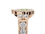 Heart-Shaped Halo Engagement Ring Setting for a Fancy Yellow Lab-Grown Diamond | Graduated Channel Band | Rose Gold