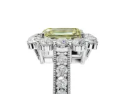 Emerald Cut Vintage Halo Engagement Ring Setting for a Fancy Yellow Lab-Grown Diamond | White Gold