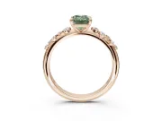 Emerald Cut Graduated Solitaire Engagement Ring Setting for a Fancy Green Lab-Grown Diamond | Rose Gold