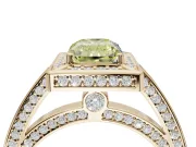 Radiant Cut Sectioned Halo Engagement Ring Setting for a Fancy Yellow Lab-Grown Diamond | Yellow Gold