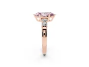 Fancy Pink Marquise Cut Diamond Five-Stone Prong Set Engagement Ring Set in Rose gold with Channel Band