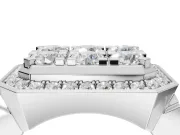 Round Lab-Grown Diamond Men's Cluster Ring | Octagonal Top | Platinum