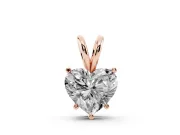 Heart-Shaped Lab-Grown Diamond Solitaire Pendant Necklace | V Bail | Rose Gold