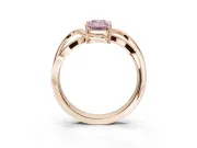 Emerald Cut Bypass Solitaire Engagement Ring Setting for a Fancy Pink Lab-Grown Diamond | Pavé Strands | Rose Gold
