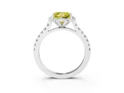 Princess Cut Floral Petal Engagement Ring Setting for a Fancy Yellow Lab-Grown Diamond | Petal Accents | Platinum